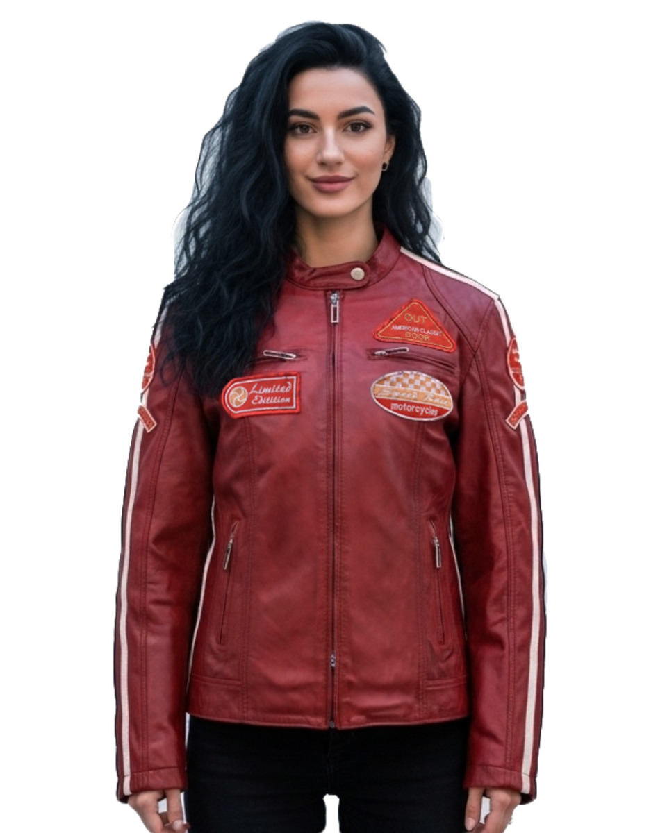 ΔΕΡΜΑΤΙΝΟ ΓΥΝΑΙΚΕΙΟ BIKER ΜΠΟΥΦΑΝ ΚΩΔΙΚΟΣ: 37-W-06 (RED)