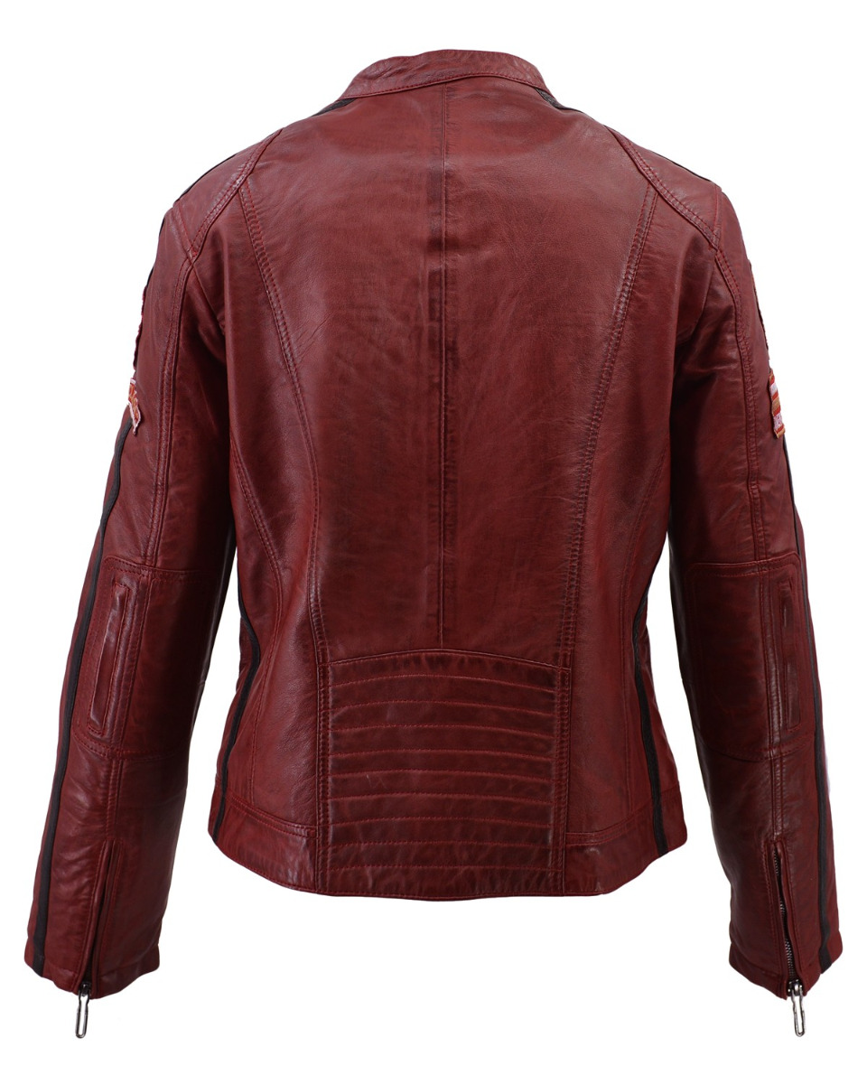 ΔΕΡΜΑΤΙΝΟ ΓΥΝΑΙΚΕΙΟ BIKER ΜΠΟΥΦΑΝ ΚΩΔΙΚΟΣ: 37-W-06 (RED) - Image 9