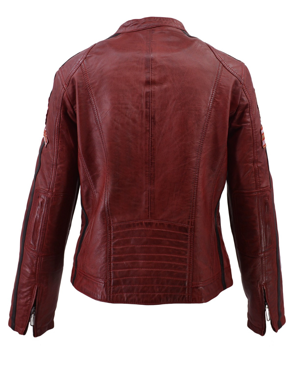 ΔΕΡΜΑΤΙΝΟ ΓΥΝΑΙΚΕΙΟ BIKER ΜΠΟΥΦΑΝ ΚΩΔΙΚΟΣ: 37-W-06 (RED) - Image 10