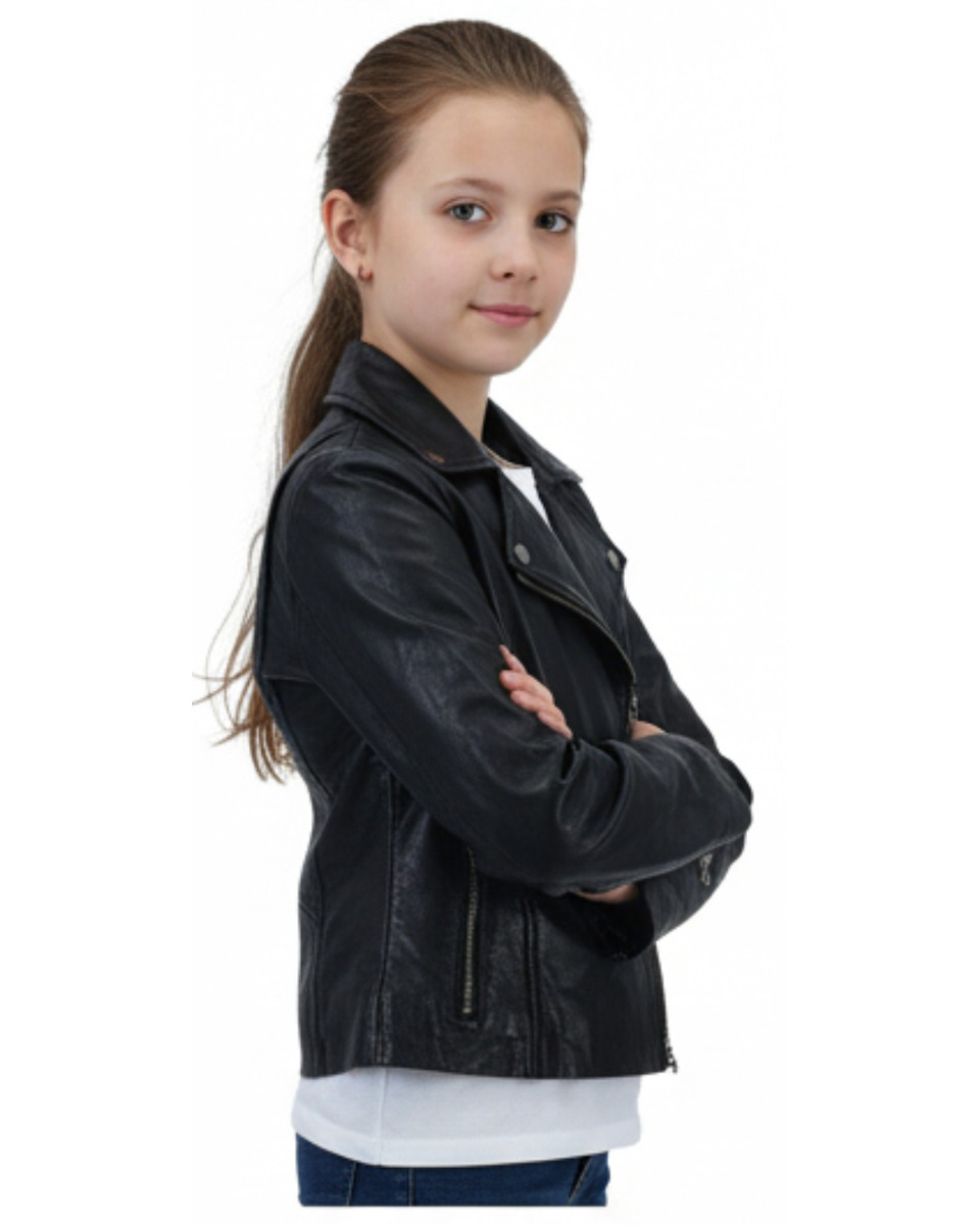 ΔΕΡΜΑΤΙΝΟ ΠΑΙΔΙΚΟ ΜΠΟΥΦΑΝ ΚΩΔΙΚΟΣ: 37-C-LADY-BIKER-KIDS (BLACK) - Image 3