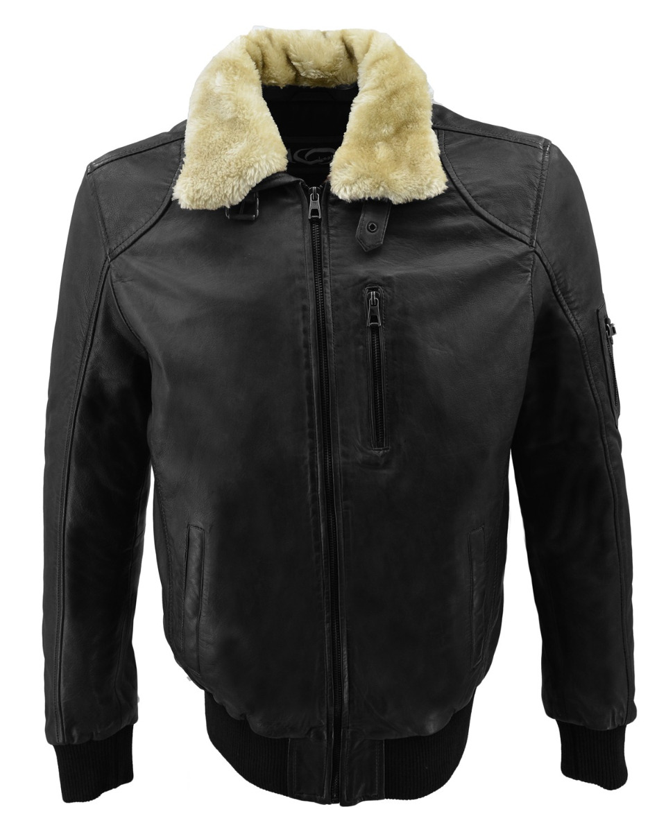 ΔΕΡΜΑΤΙΝΟ ΑΝΔΡΙΚΟ ΜΠΟΥΦΑΝ ΚΩΔΙΚΟΣ: 37-M-A2-PILOT (BLACK) - Image 4