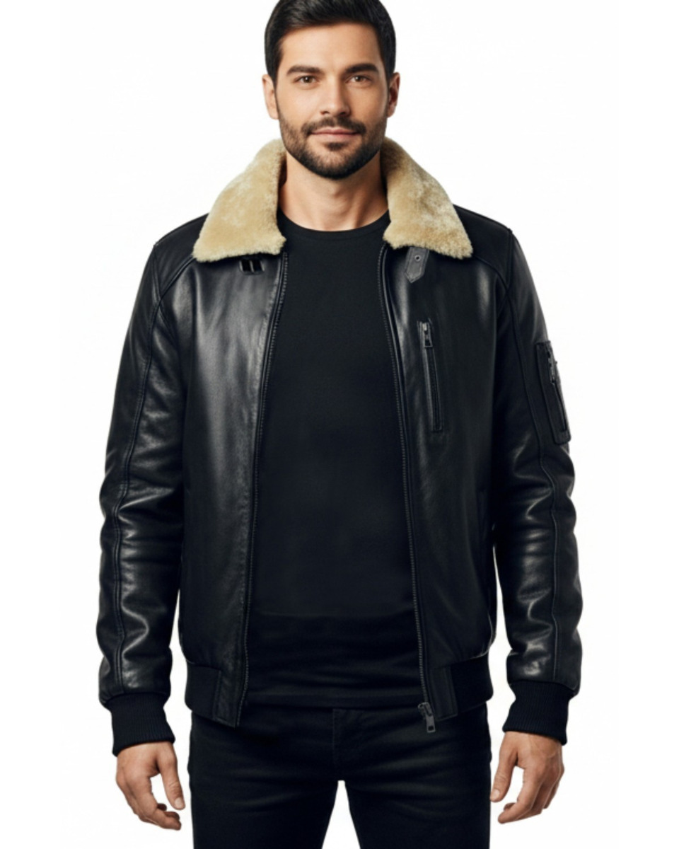 ΔΕΡΜΑΤΙΝΟ ΑΝΔΡΙΚΟ ΜΠΟΥΦΑΝ ΚΩΔΙΚΟΣ: 37-M-A2-PILOT (BLACK)