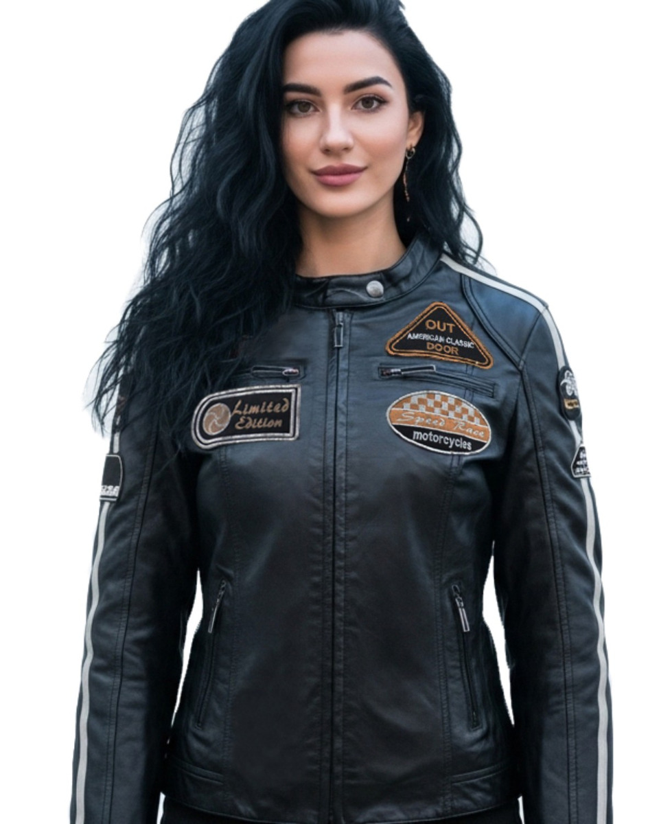 ΔΕΡΜΑΤΙΝΟ ΓΥΝΑΙΚΕΙΟ BIKER ΜΠΟΥΦΑΝ ΚΩΔΙΚΟΣ: 37-W-06 (BLACK)