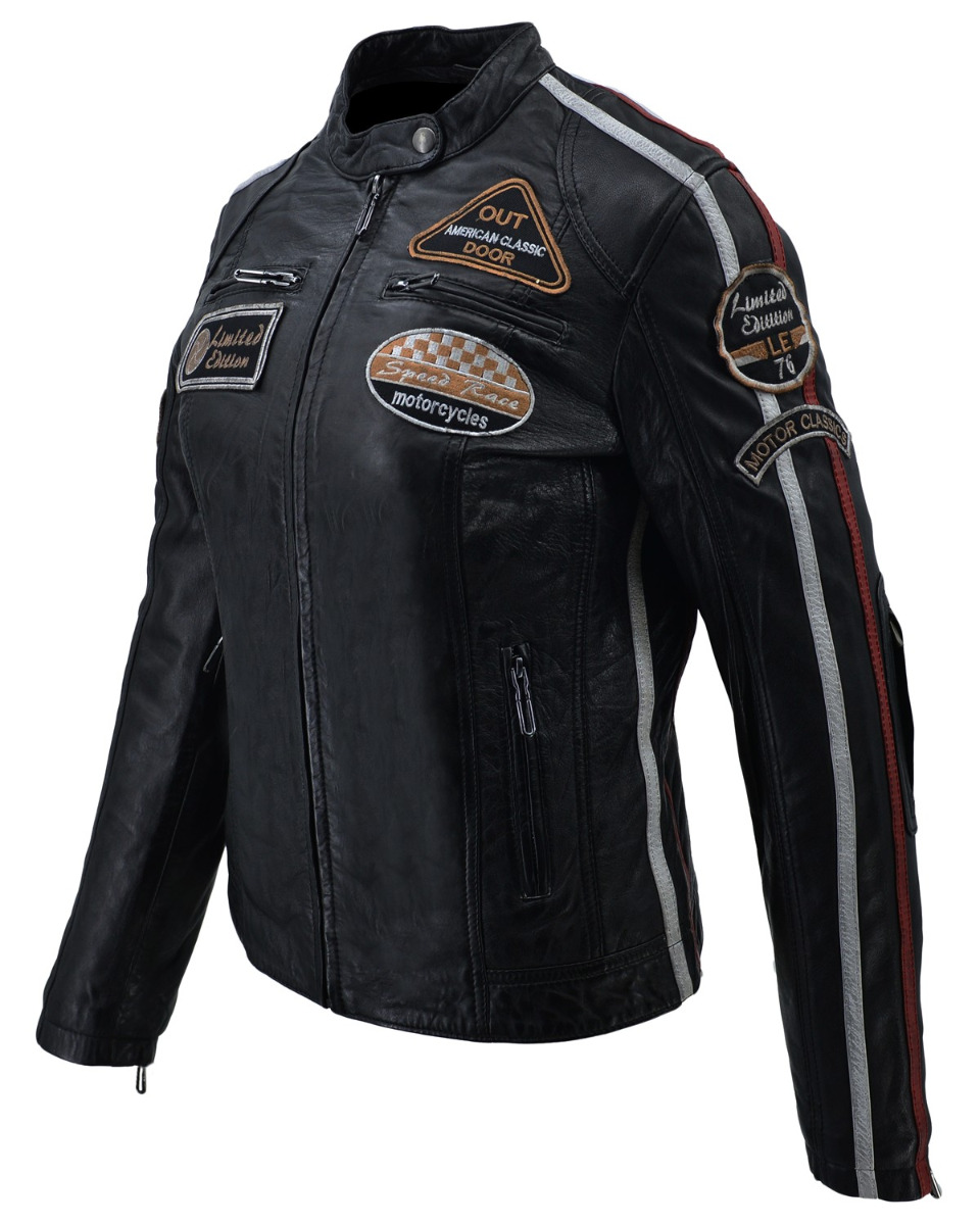 ΔΕΡΜΑΤΙΝΟ ΓΥΝΑΙΚΕΙΟ BIKER ΜΠΟΥΦΑΝ ΚΩΔΙΚΟΣ: 37-W-06 (BLACK) - Image 5