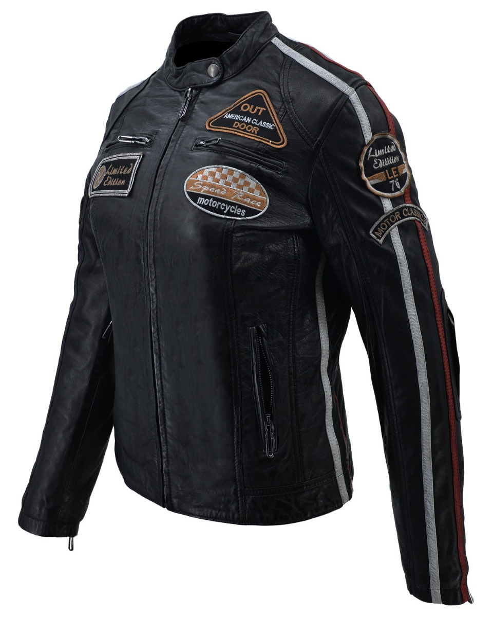 ΔΕΡΜΑΤΙΝΟ ΓΥΝΑΙΚΕΙΟ BIKER ΜΠΟΥΦΑΝ ΚΩΔΙΚΟΣ: 37-W-06 (BLACK) - Image 6