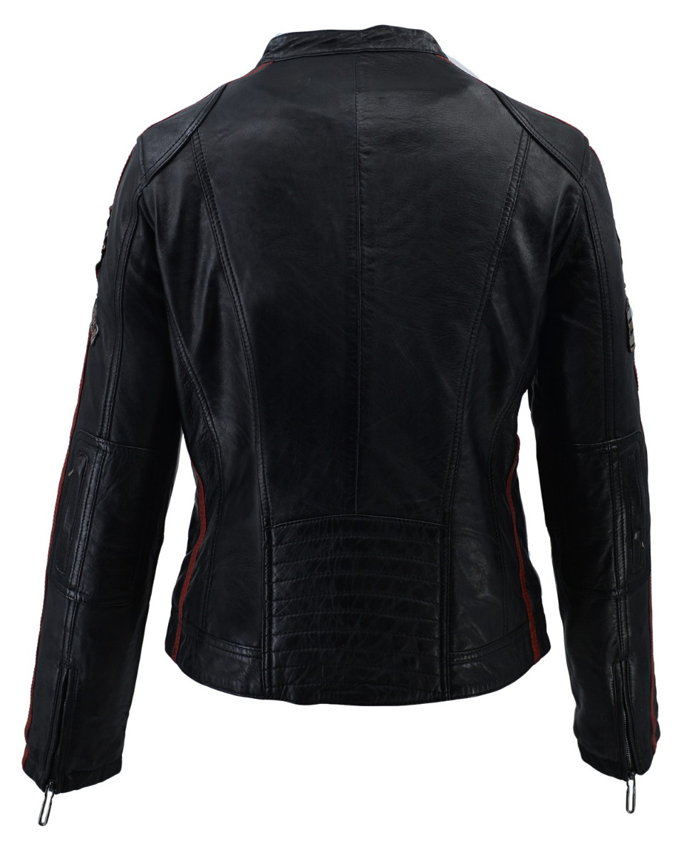 ΔΕΡΜΑΤΙΝΟ ΓΥΝΑΙΚΕΙΟ BIKER ΜΠΟΥΦΑΝ ΚΩΔΙΚΟΣ: 37-W-06 (BLACK) - Image 8