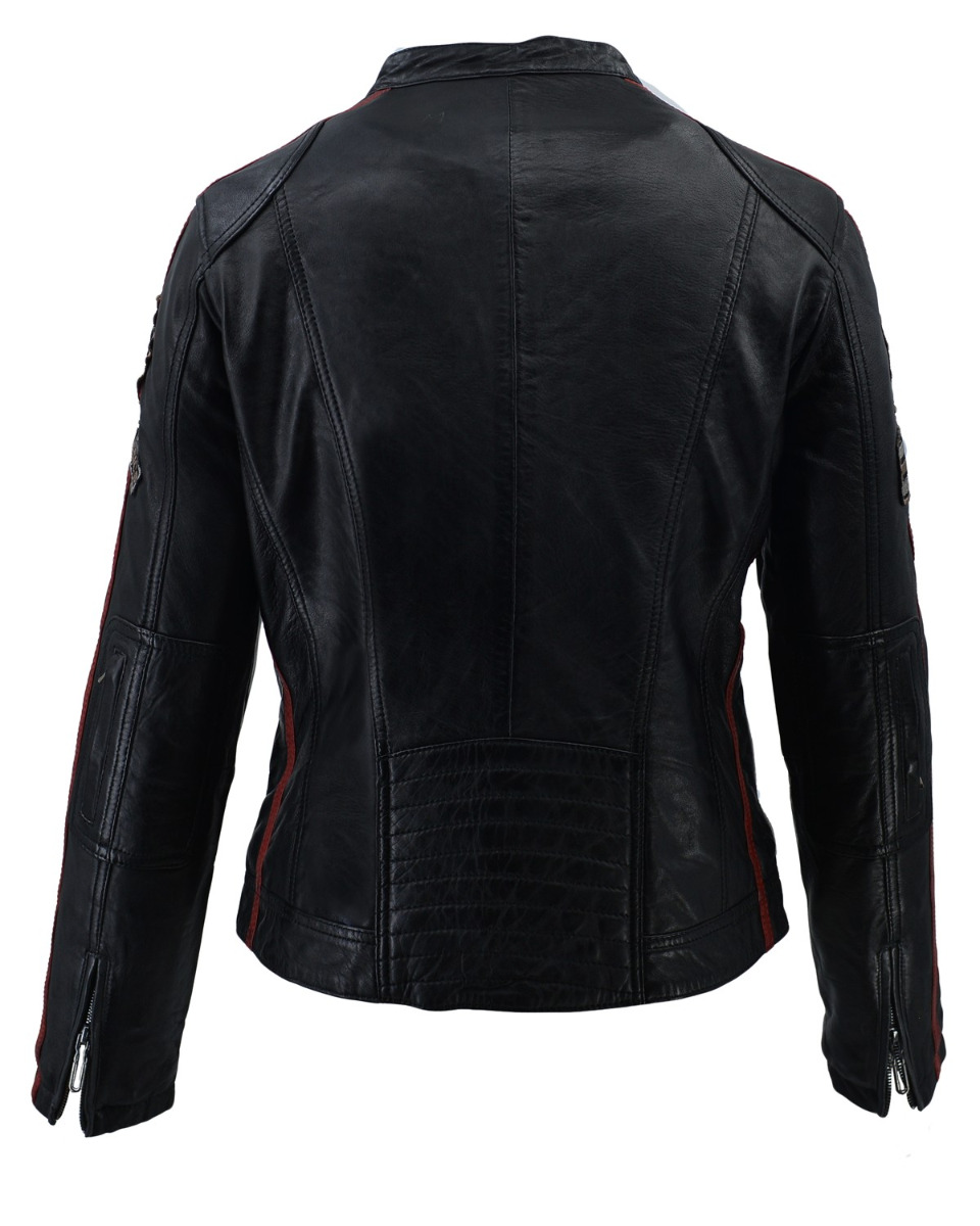 ΔΕΡΜΑΤΙΝΟ ΓΥΝΑΙΚΕΙΟ BIKER ΜΠΟΥΦΑΝ ΚΩΔΙΚΟΣ: 37-W-06 (BLACK) - Image 9