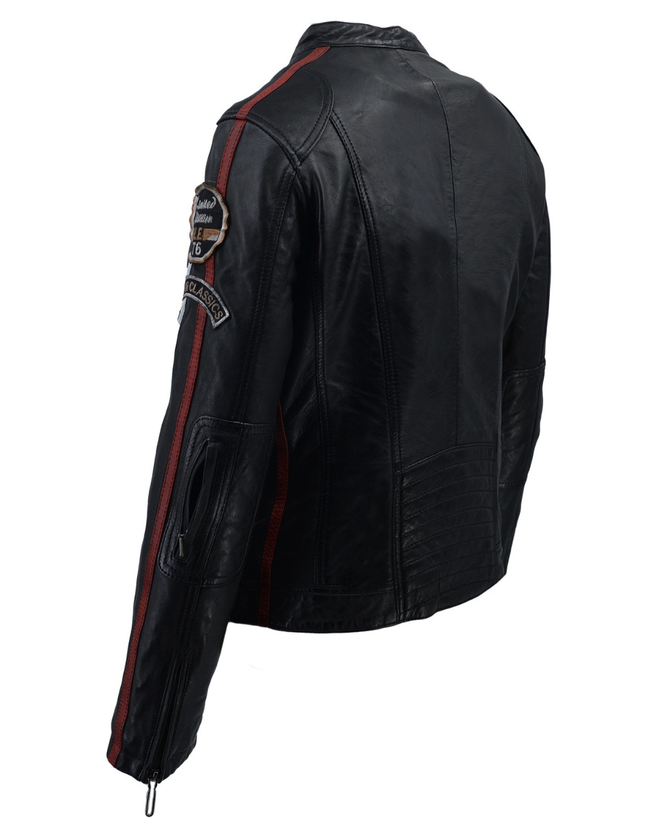 ΔΕΡΜΑΤΙΝΟ ΓΥΝΑΙΚΕΙΟ BIKER ΜΠΟΥΦΑΝ ΚΩΔΙΚΟΣ: 37-W-06 (BLACK) - Image 7