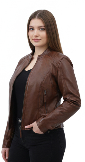 ΔΕΡΜΑΤΙΝΟ ΓΥΝΑΙΚΕΙΟ ΜΠΟΥΦΑΝ ΚΩΔΙΚΟΣ: 49-W-F-3 (COGNAC) - Image 3