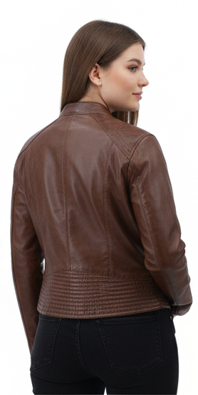 ΔΕΡΜΑΤΙΝΟ ΓΥΝΑΙΚΕΙΟ ΜΠΟΥΦΑΝ ΚΩΔΙΚΟΣ: 49-W-F-3 (COGNAC) - Image 4