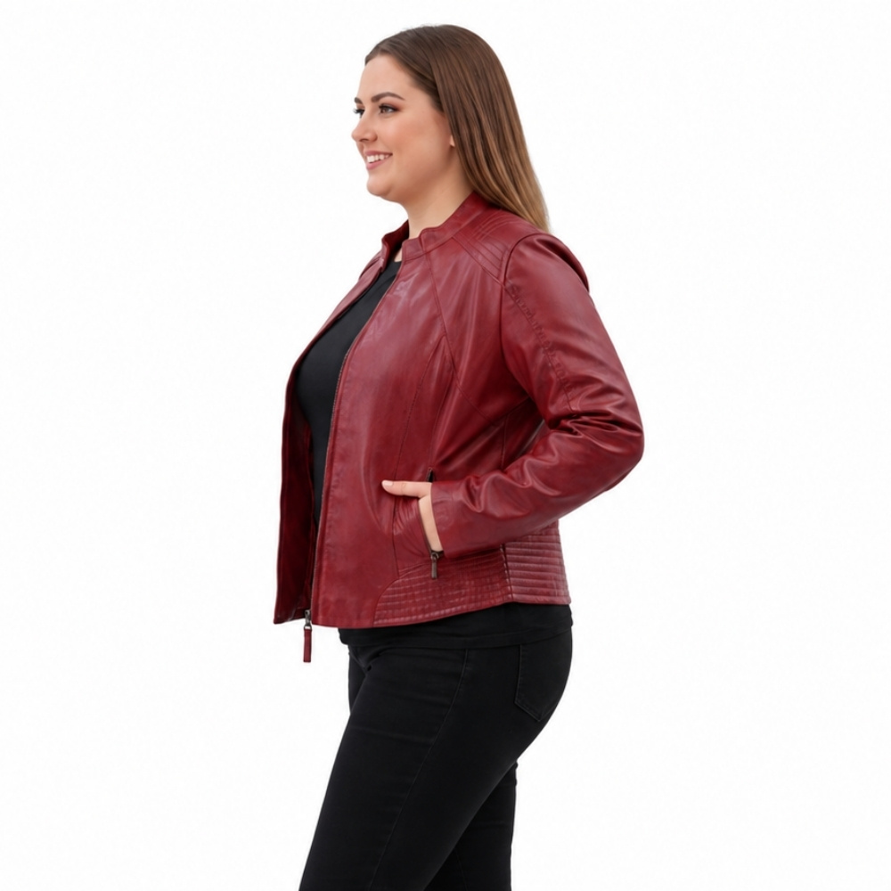 ΔΕΡΜΑΤΙΝΟ ΓΥΝΑΙΚΕΙΟ ΜΠΟΥΦΑΝ ΚΩΔΙΚΟΣ: 49-W-F-3 (RED) - Image 3