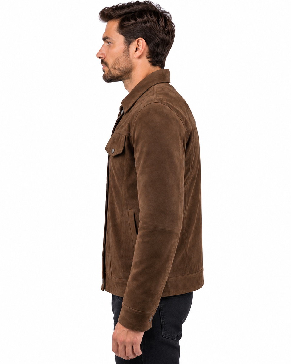 ΔΕΡΜΑΤΙΝΟ ΑΝΔΡΙΚΟ ΜΠΟΥΦΑΝ ΚΩΔΙΚΟΣ: 08-M-LEATHER TRUCKER(D.BROWN) - Image 7