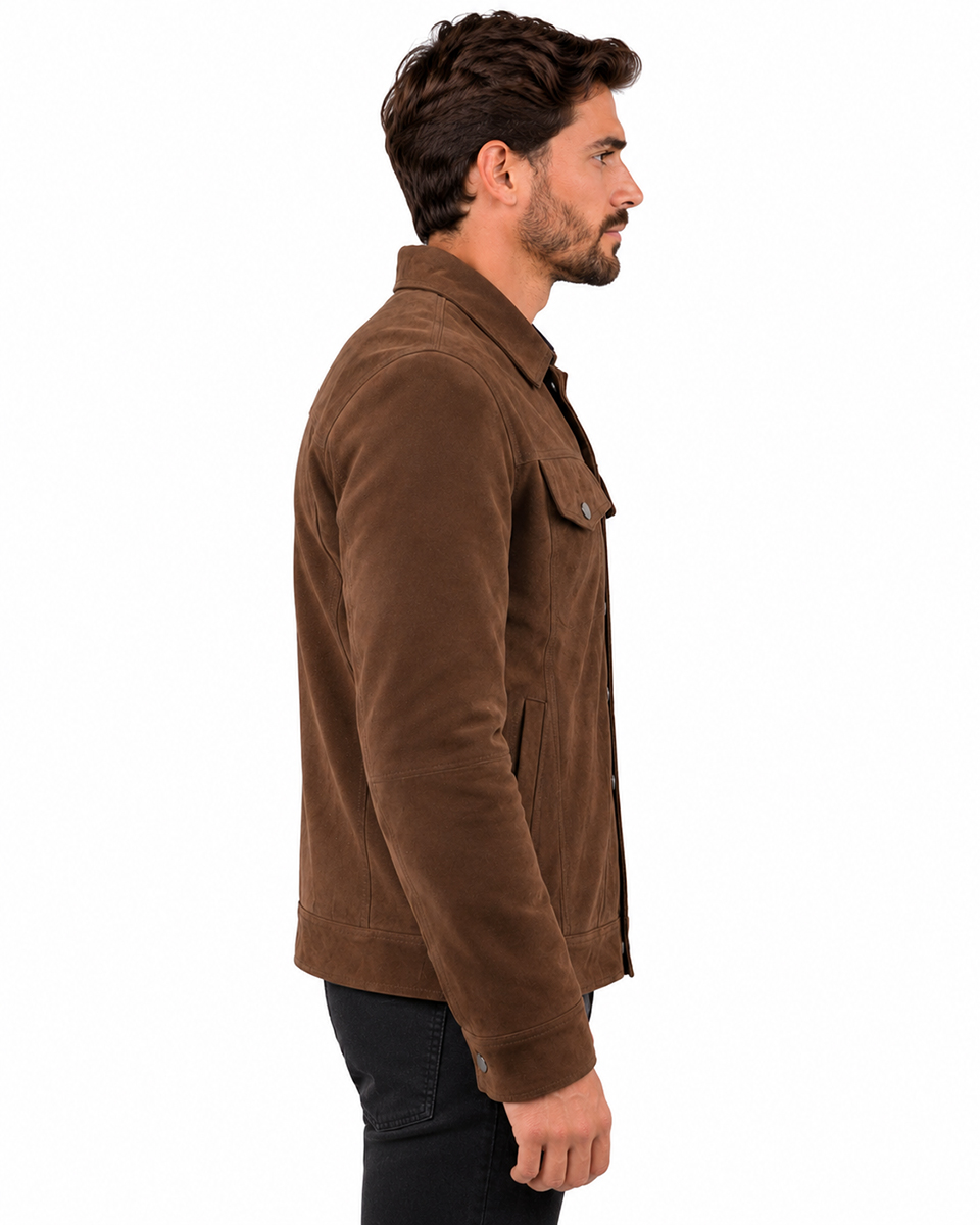 ΔΕΡΜΑΤΙΝΟ ΑΝΔΡΙΚΟ ΜΠΟΥΦΑΝ ΚΩΔΙΚΟΣ: 08-M-LEATHER TRUCKER(D.BROWN) - Image 5