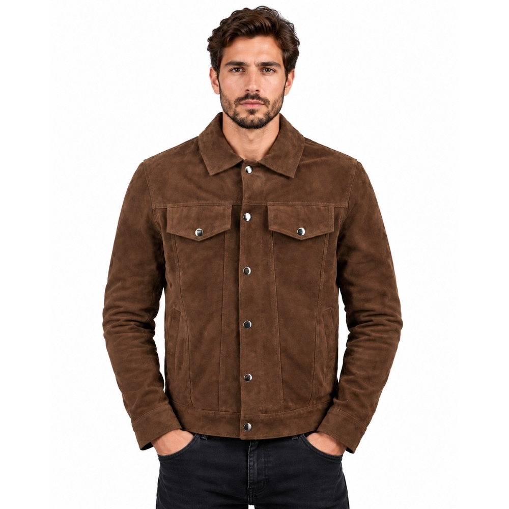 ΔΕΡΜΑΤΙΝΟ ΑΝΔΡΙΚΟ ΜΠΟΥΦΑΝ ΚΩΔΙΚΟΣ: 08-M-LEATHER TRUCKER(D.BROWN)