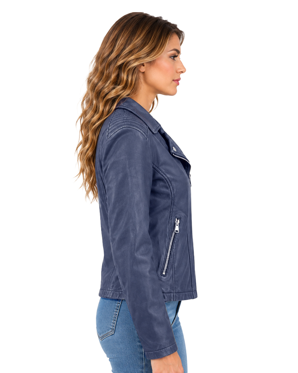 ΔΕΡΜΑΤΙΝΟ ΓΥΝΑΙΚΕΙΟ ΜΠΟΥΦΑΝ ΚΩΔΙΚΟΣ: 08-W-BIKER-L(NAVY) - Image 3