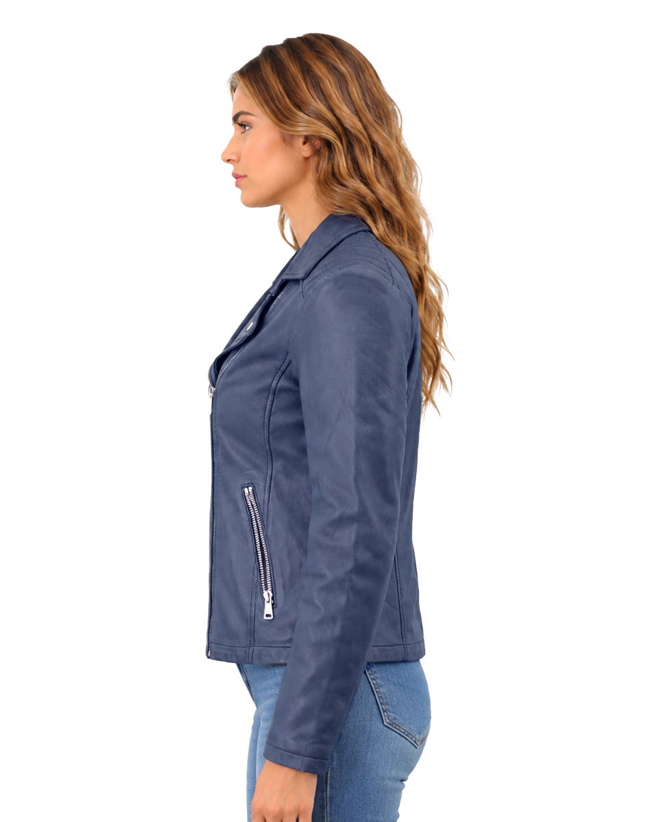 ΔΕΡΜΑΤΙΝΟ ΓΥΝΑΙΚΕΙΟ ΜΠΟΥΦΑΝ ΚΩΔΙΚΟΣ: 08-W-BIKER-L(NAVY) - Image 4